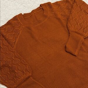 NWT Cupshe Pumpkin Spice Textured Raglan Sleeve Knit Sweater - XS